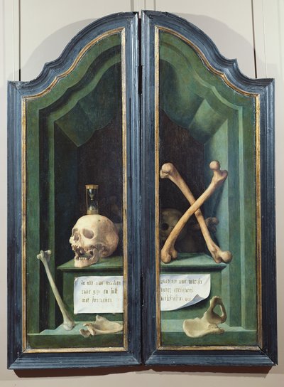 Vanitas, Reverse of Two Panels from a Triptych by Flemish School
